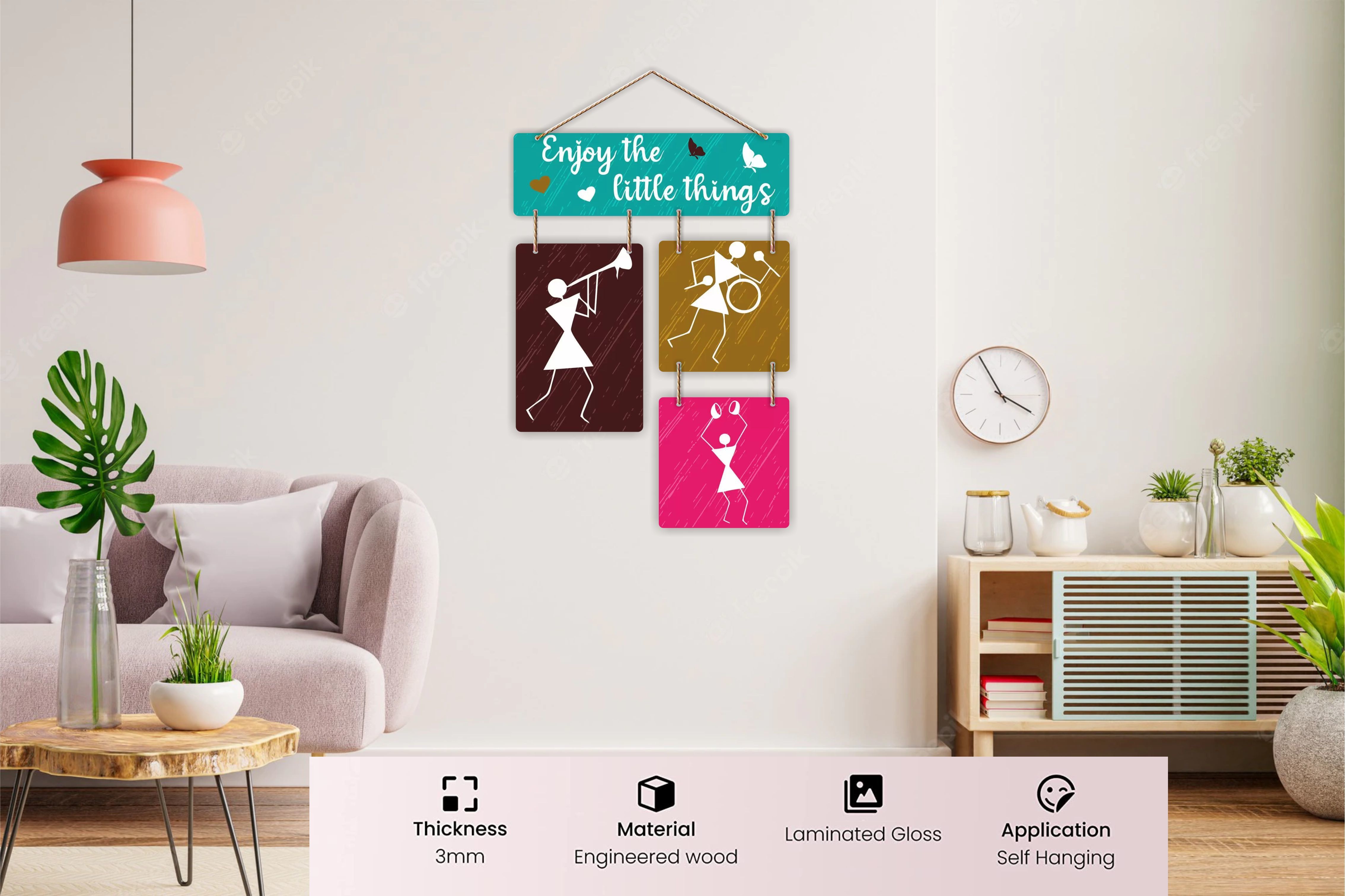 Enjoy The Little Things Decorative Wooden Wall Hanger for Home Decor Accessory