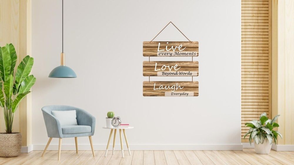 Live Love Laugh wooden wall hanging for home
