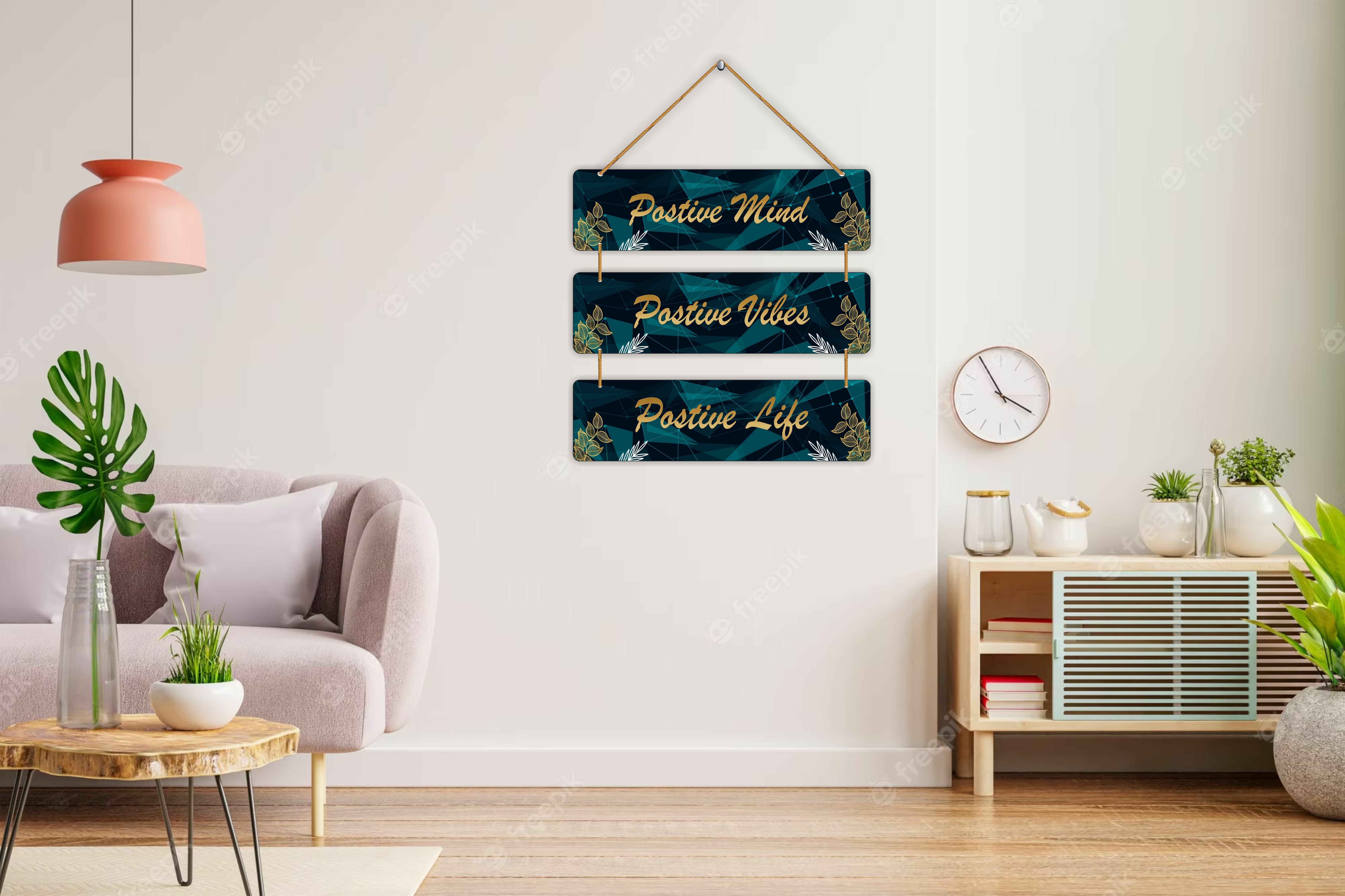 Positive Vibes Motivational Quotes wall hanging for home decor