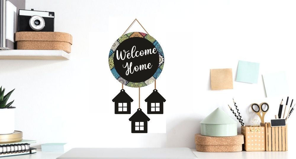 Welcome Home Black Beautiful Wooden Wall Hanging For Home