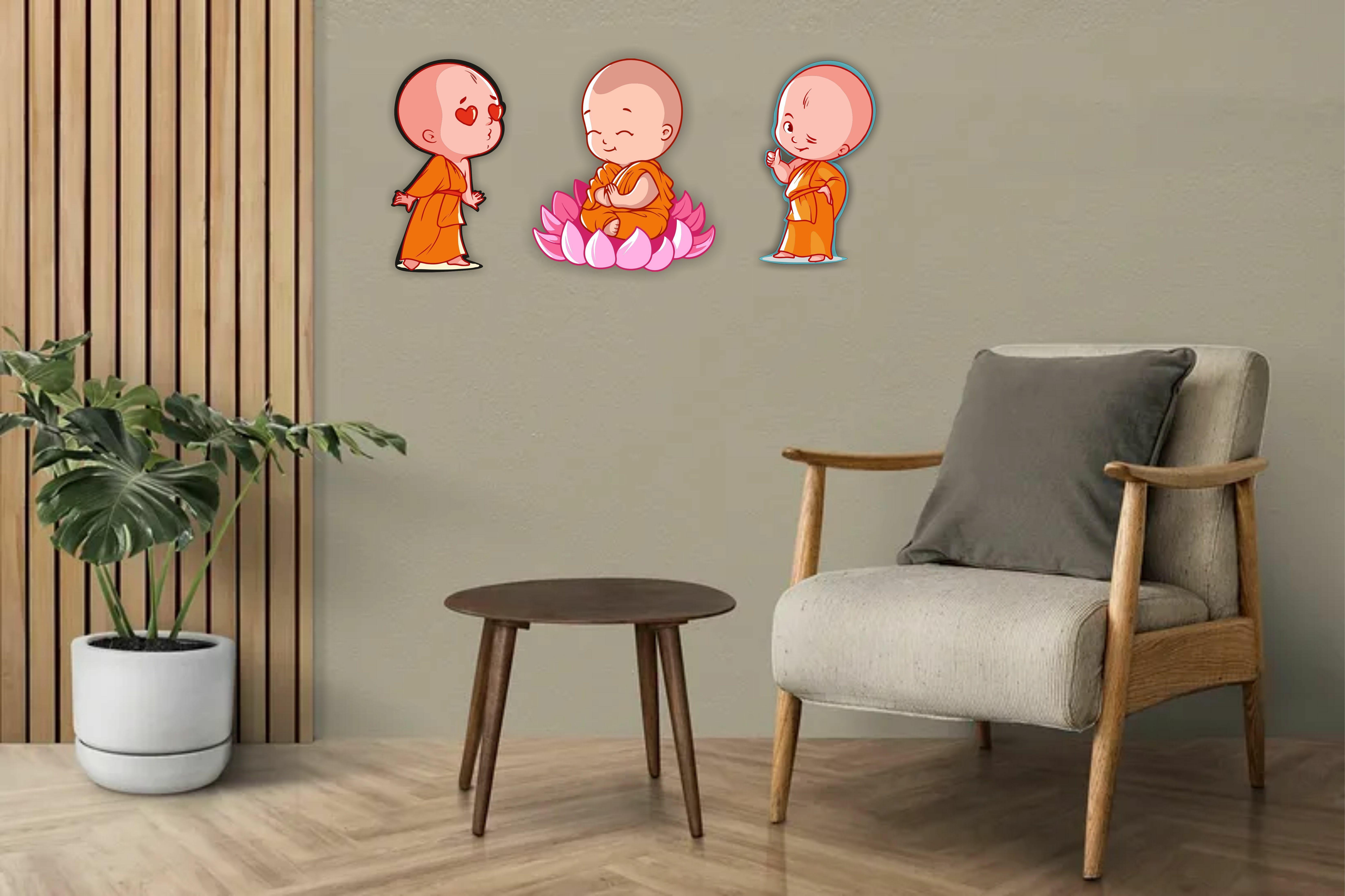 Designer Wooden Buddha Wall Hangings Home Decor Items wall for living room