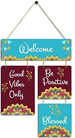 Welcome Wall Hanging Wooden Art Decoration item for Living Room Bedroom, Home