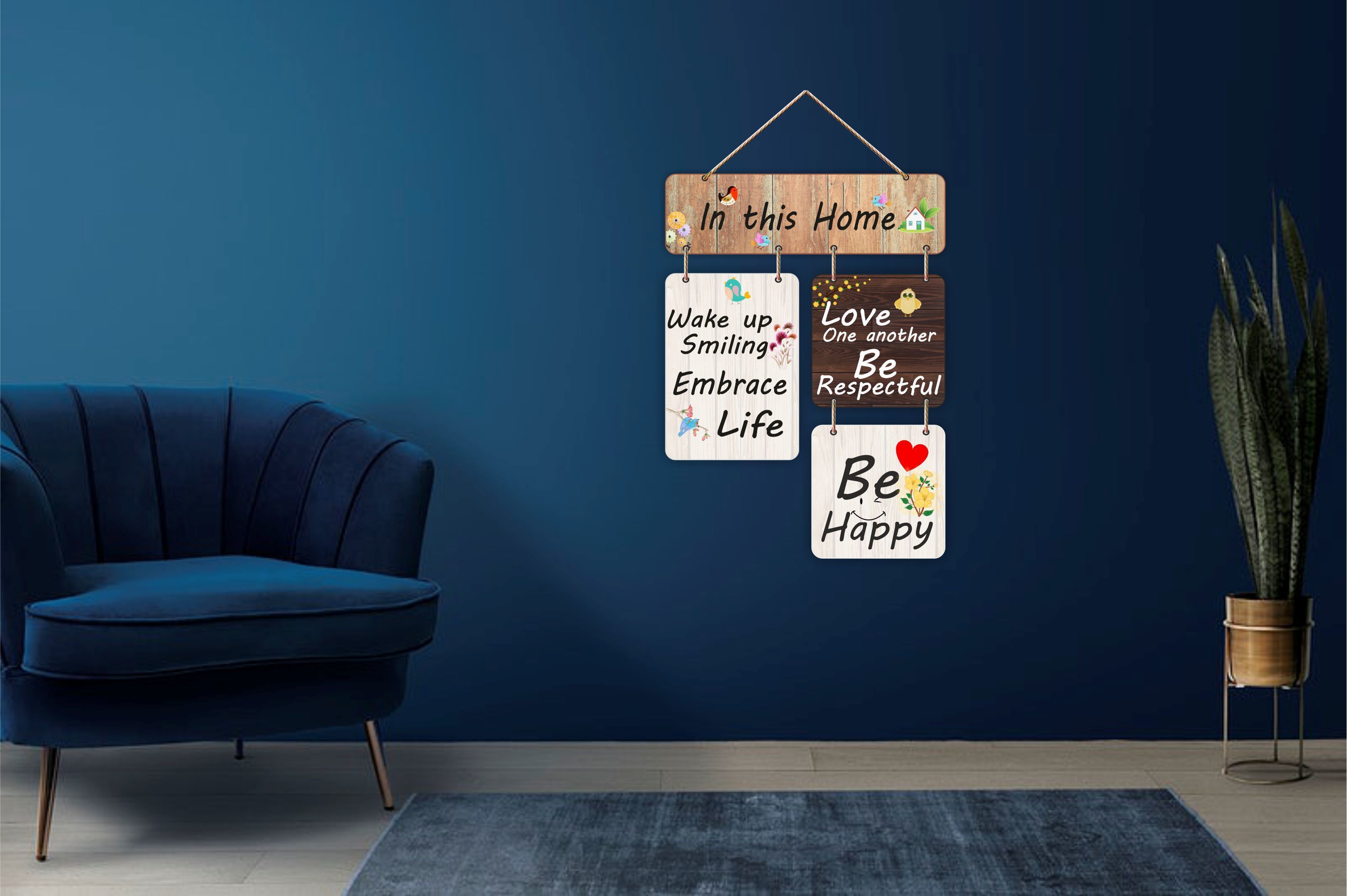 In This Home Decorative Wooden Wall Hanger for Home Decor Accessory