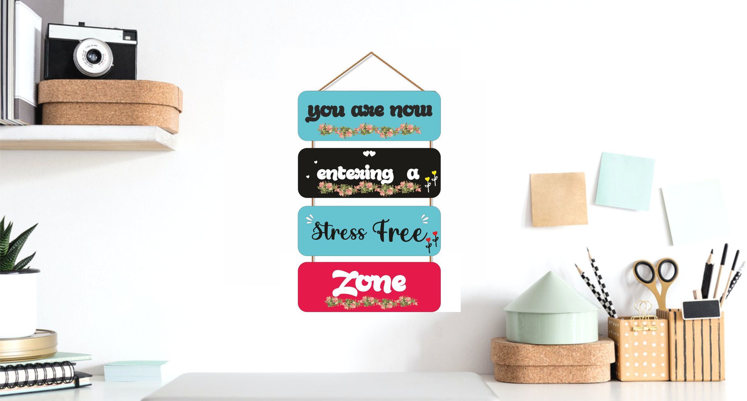 You are now entering a Stress Free Zone Beautiful Wooden Wall Hanging for home