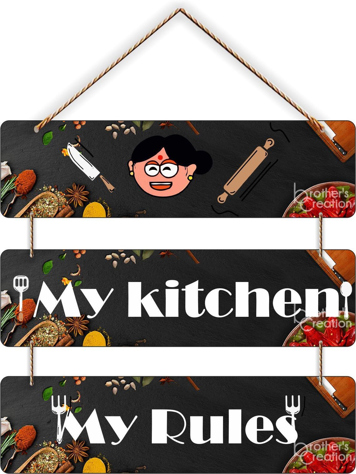 Moms Kitchen Wooden wall hanging for Home and kitchen wall decoration Hanging