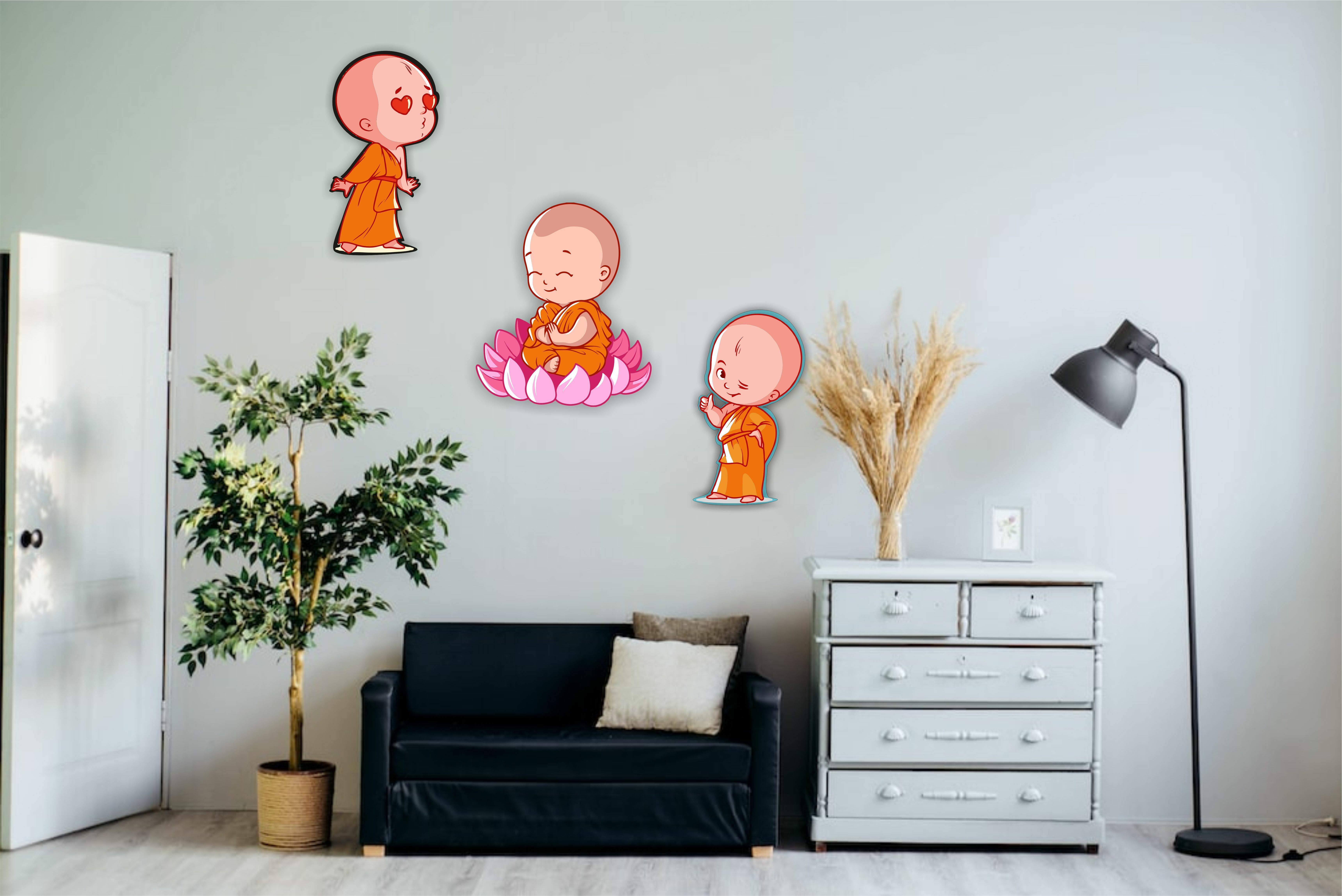 Designer Wooden Buddha Wall Hangings Home Decor Items wall for living room