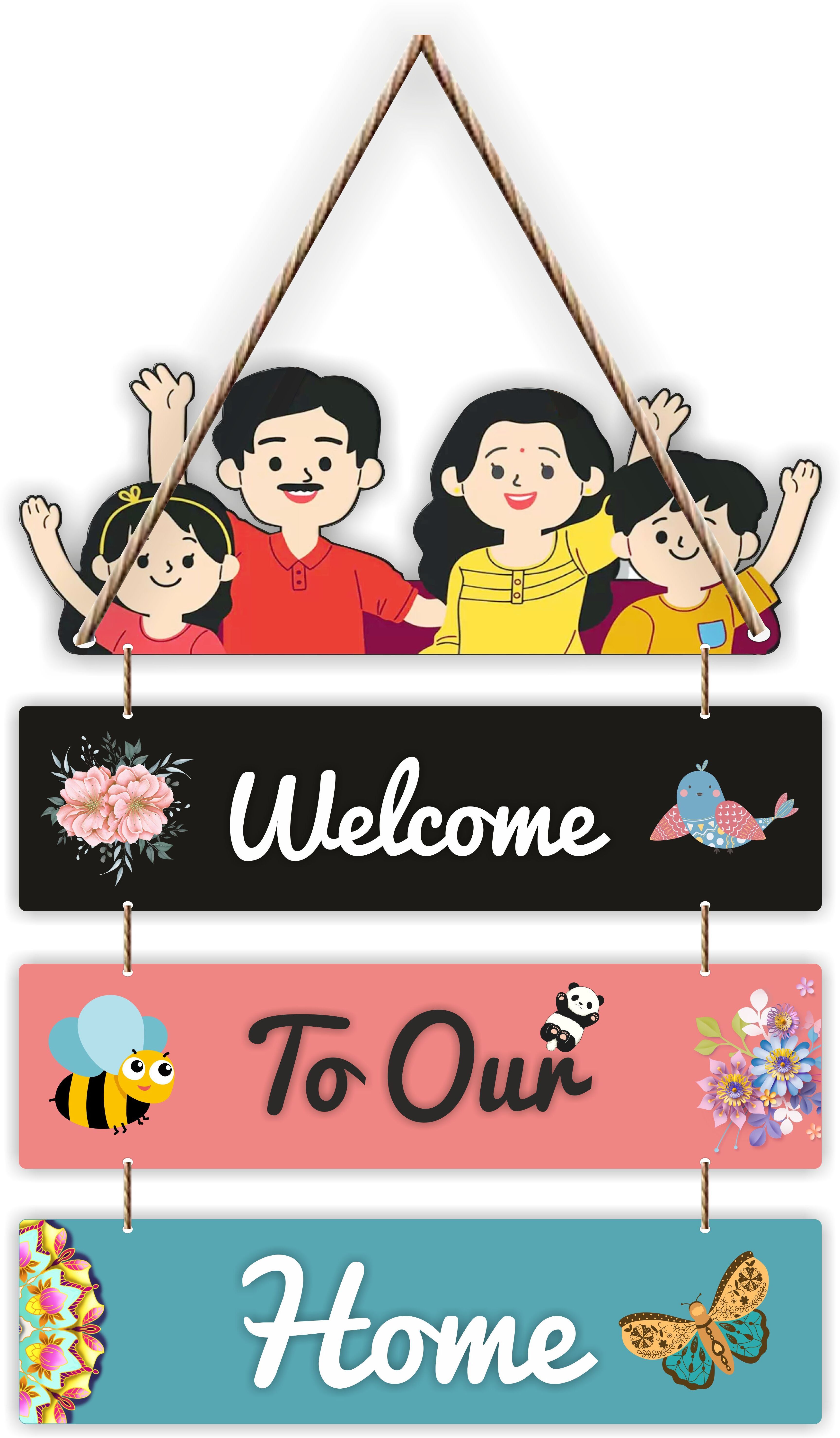Welcome To Our Home Wooden Wall Hanging Decorative Item for Home