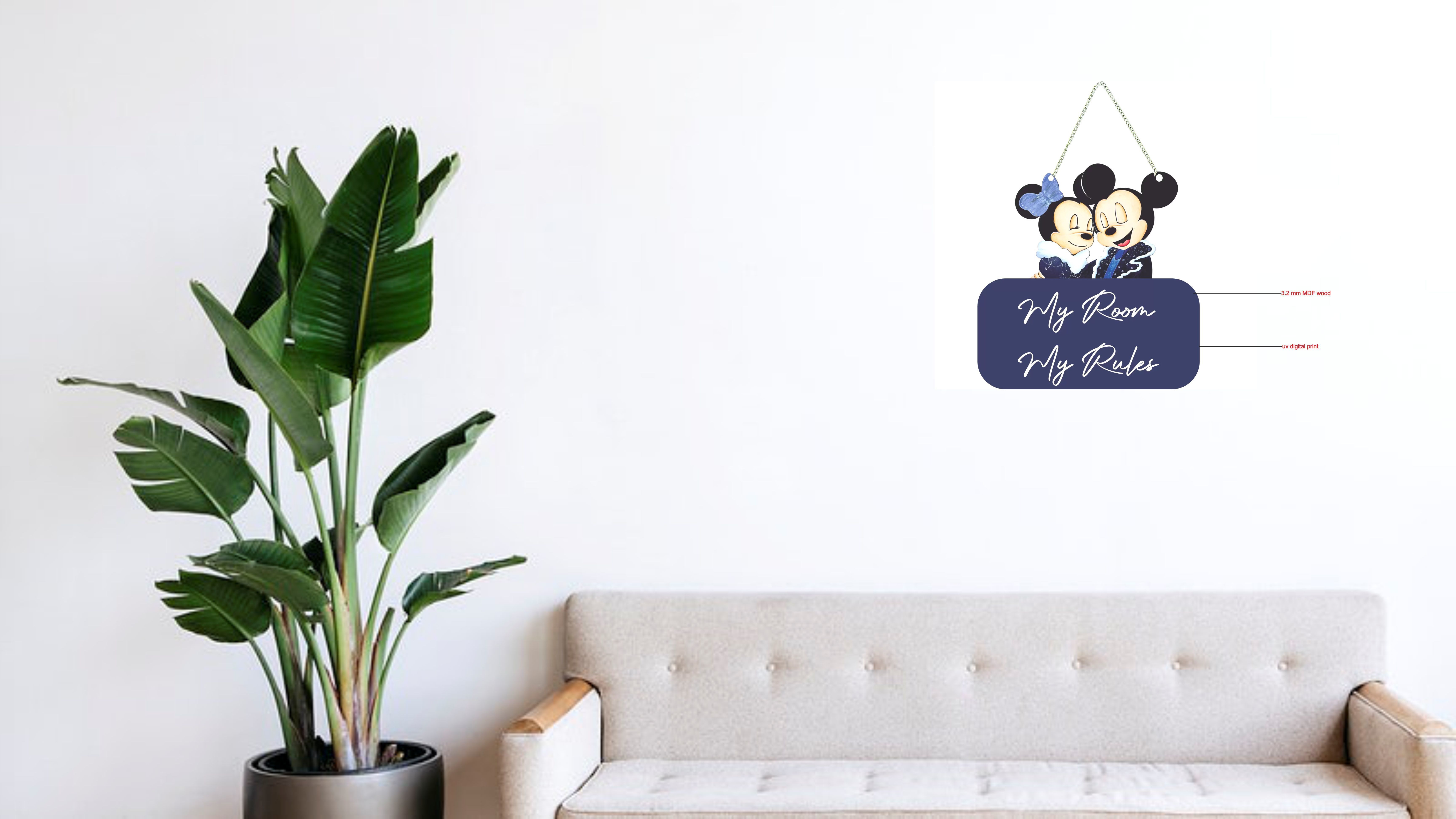 My Room My rules Wall Name PLate