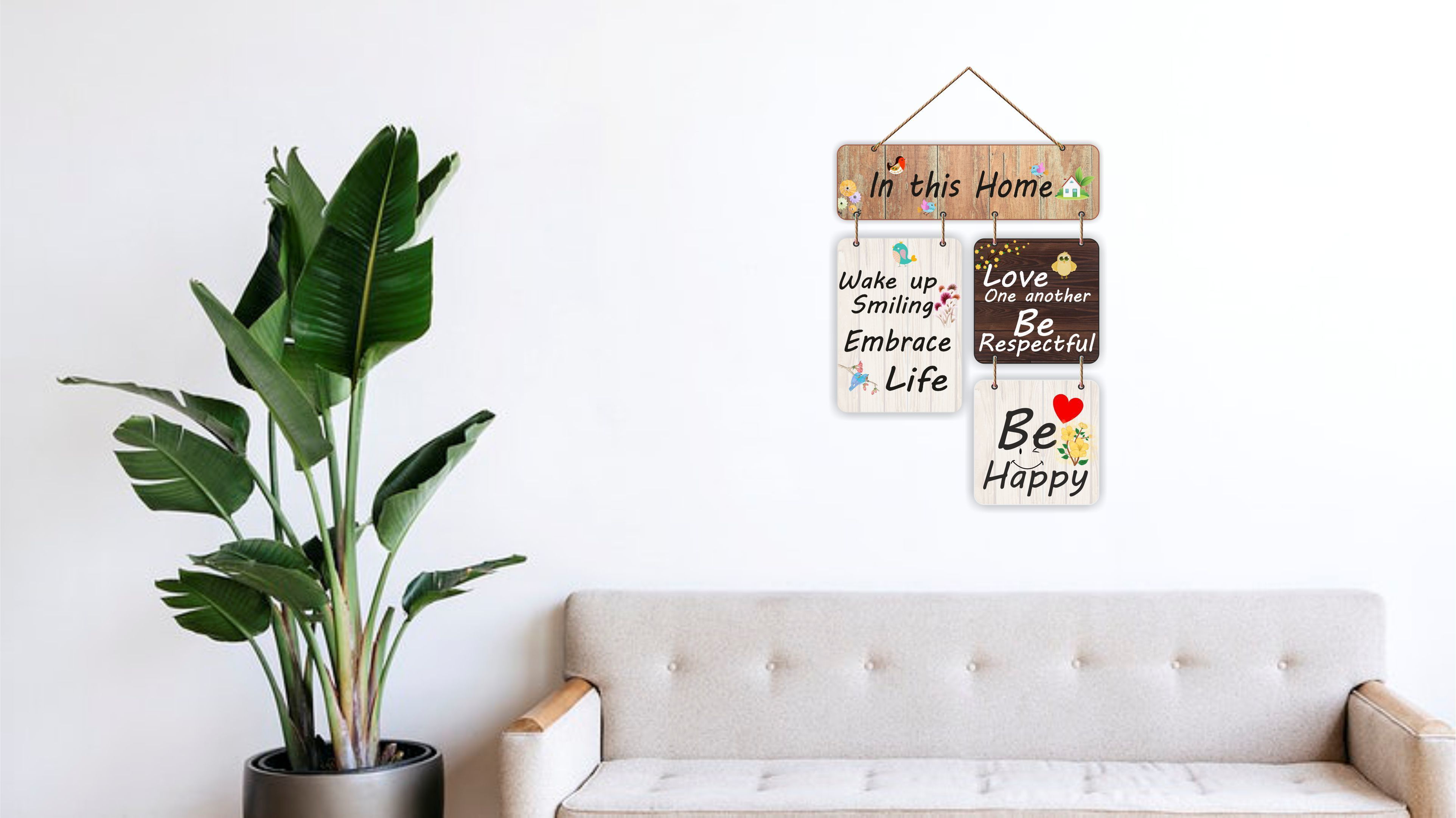 In This Home Decorative Wooden Wall Hanger for Home Decor Accessory