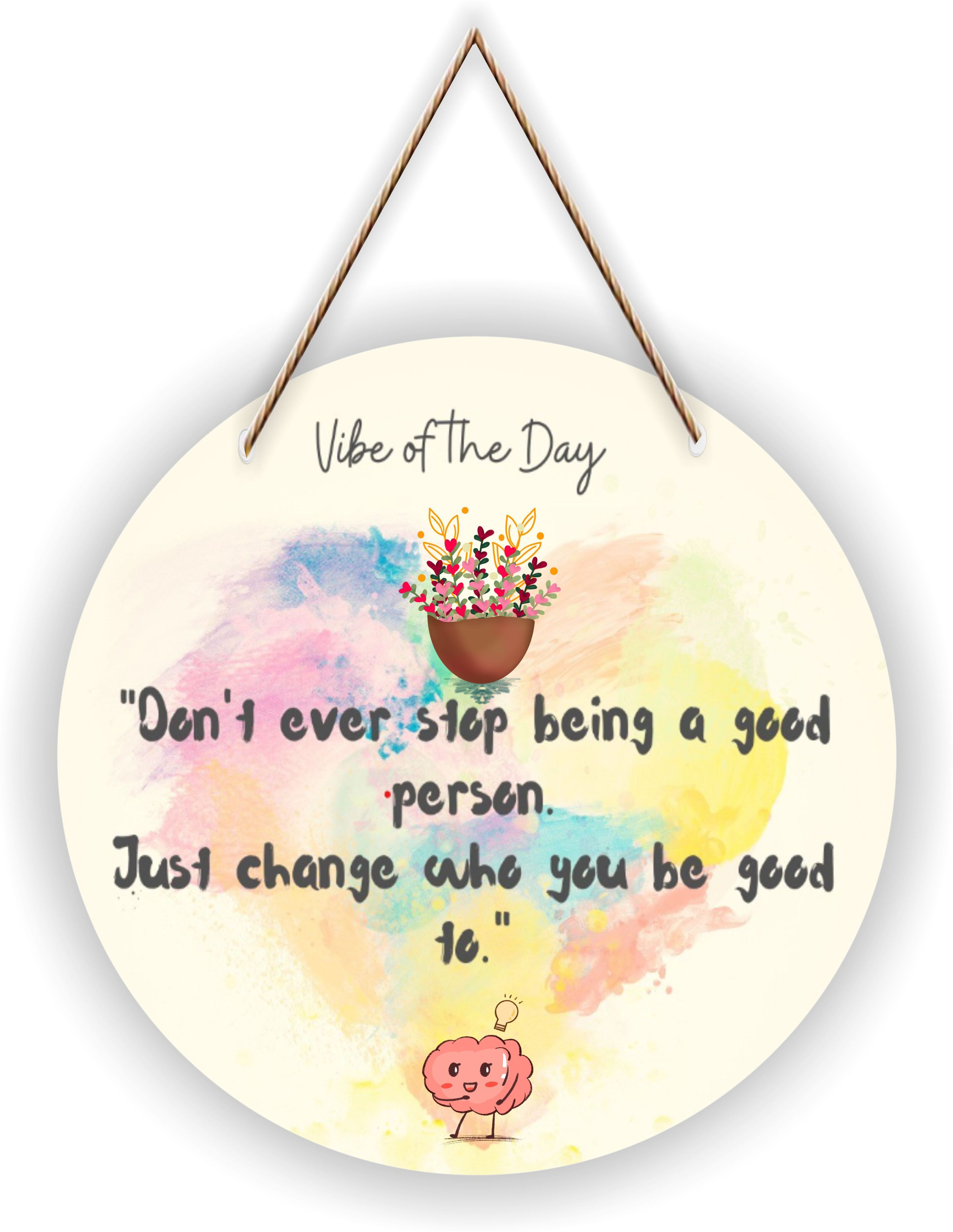 Positive Quote Decorative Wooden Wall Hanger for Home Decor Office