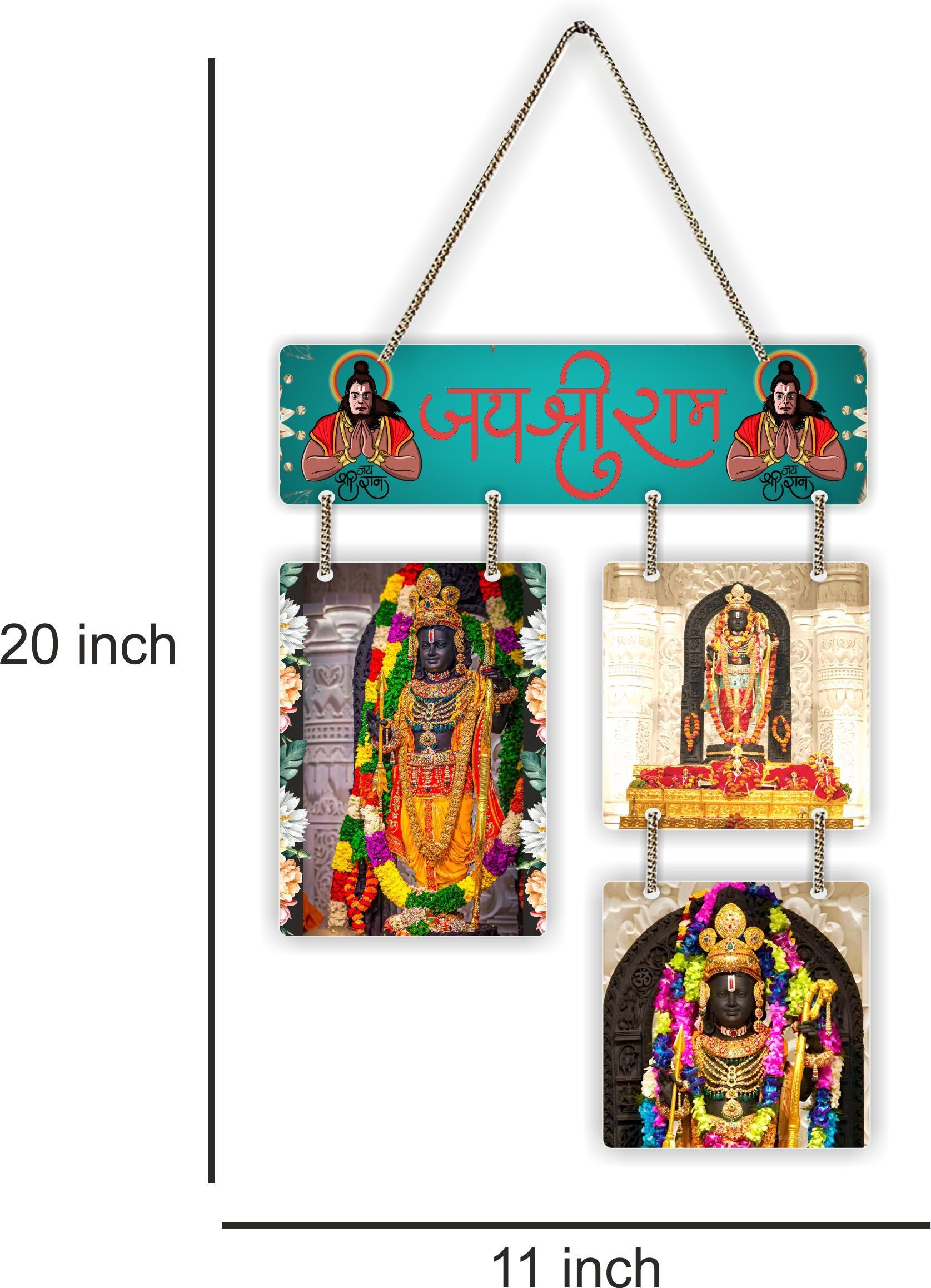 Shree Ram hanuman Decorative Wooden Wall Hanging for Home Decor