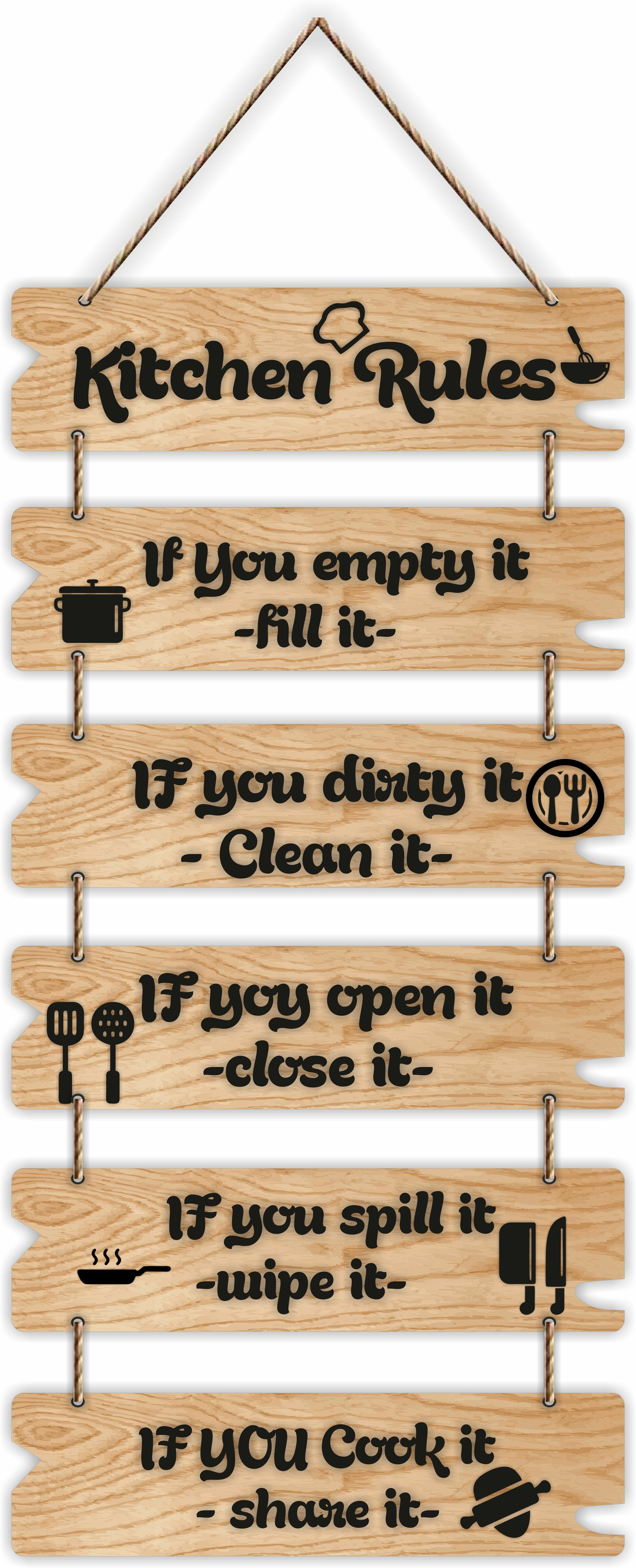 Kitchen Quote Decorative Wooden Wall Hanging for Home Gifts