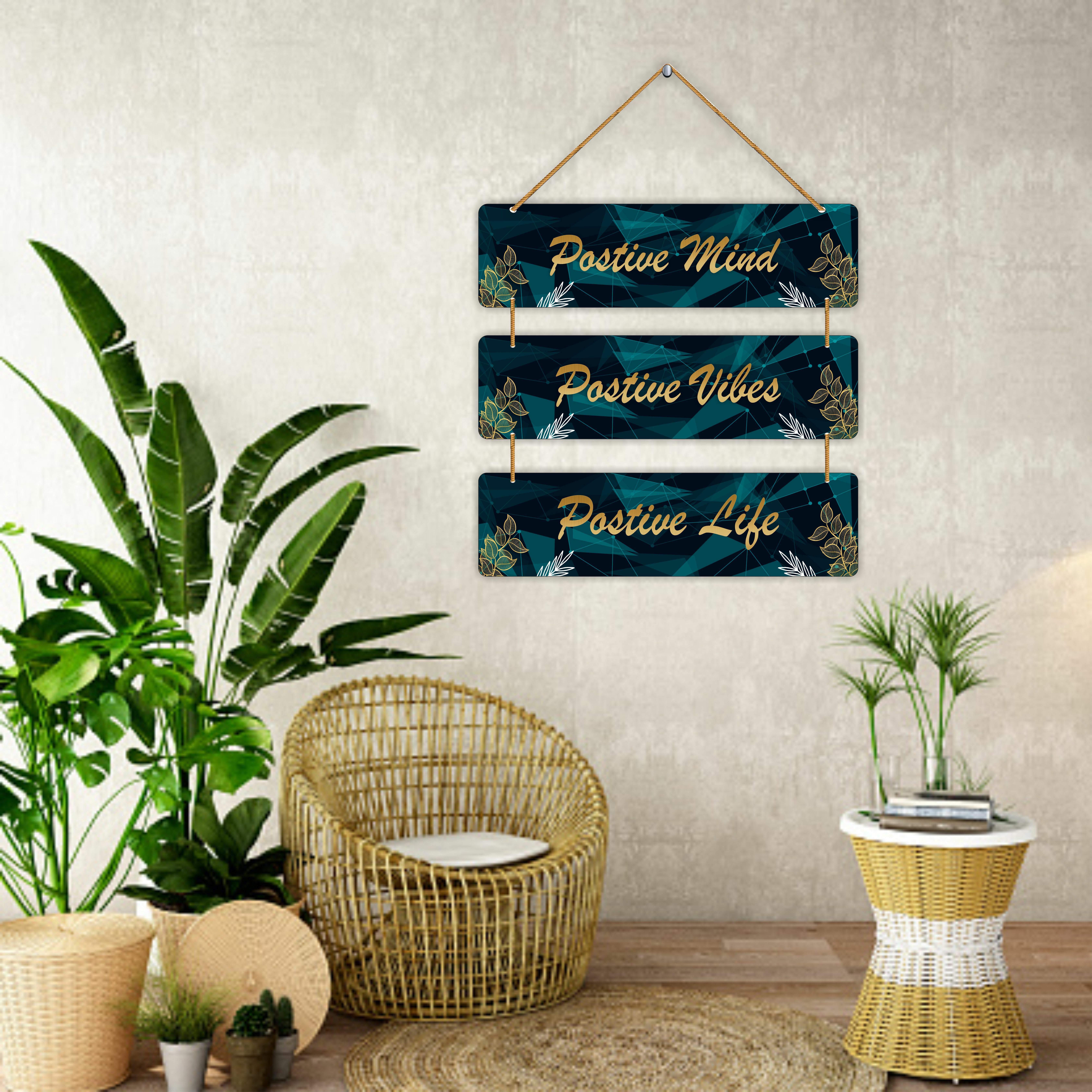 Positive Vibes Motivational Quotes wall hanging for home decor