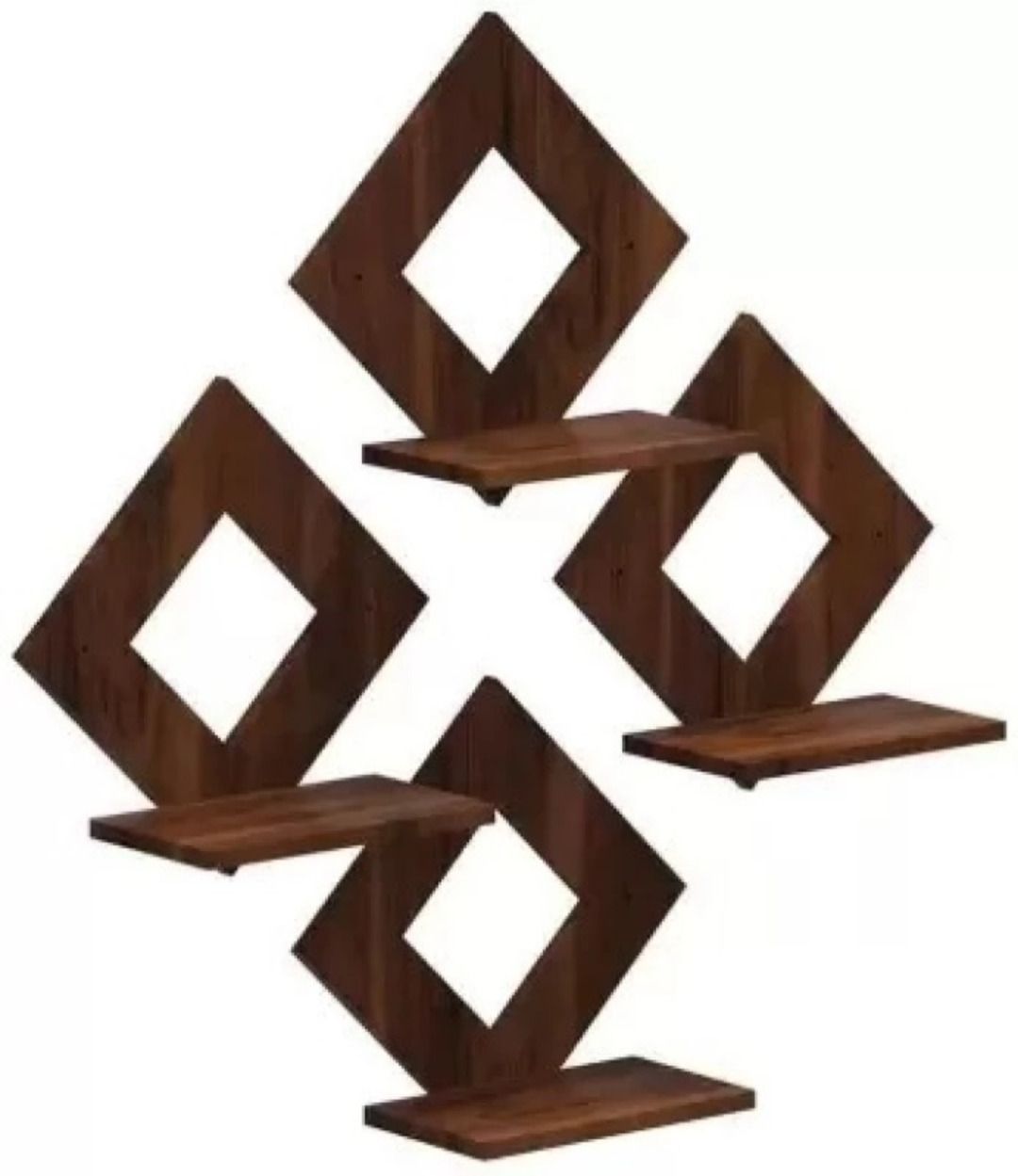 Wooden Square Shaped Multipurpose Wall hanging / Decor Stand / Flower Pot Stand