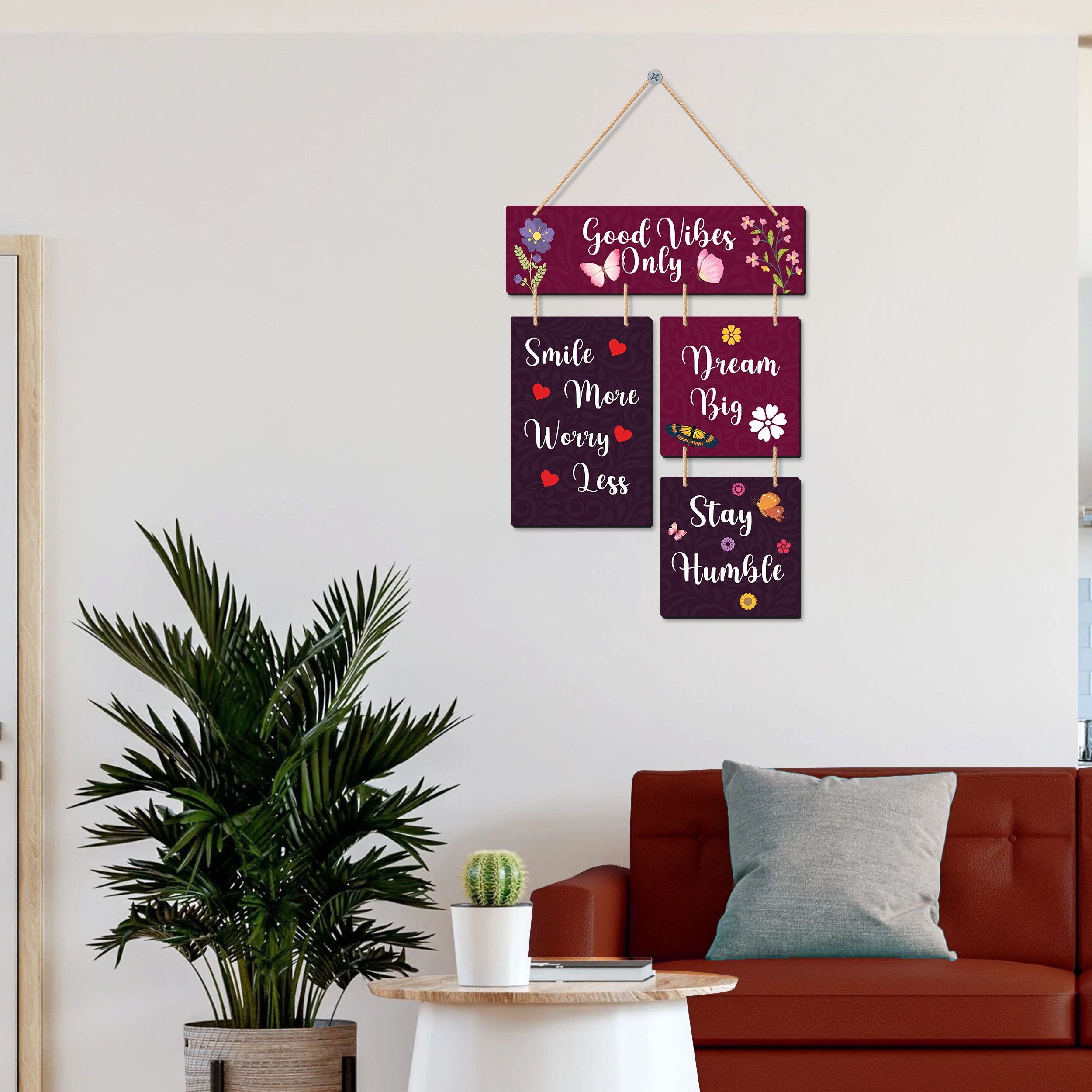 Good Vibes Only Wall Hanging Wooden Art Decoration item for Living Room