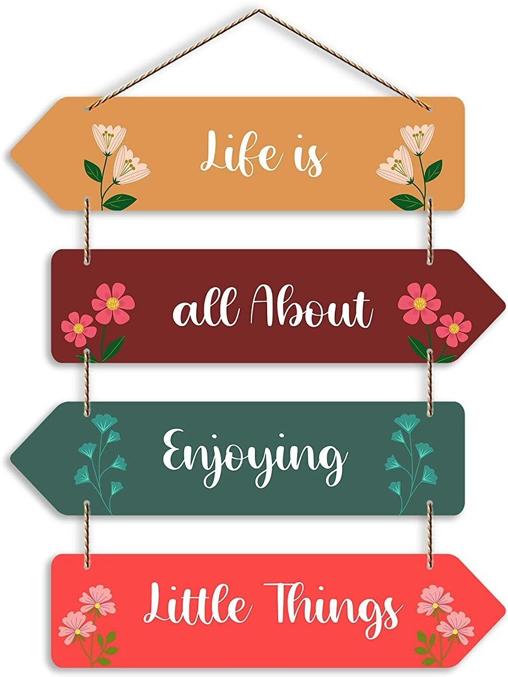 Wall hangings Rectangular Positive Quote Wall Hanger for Home