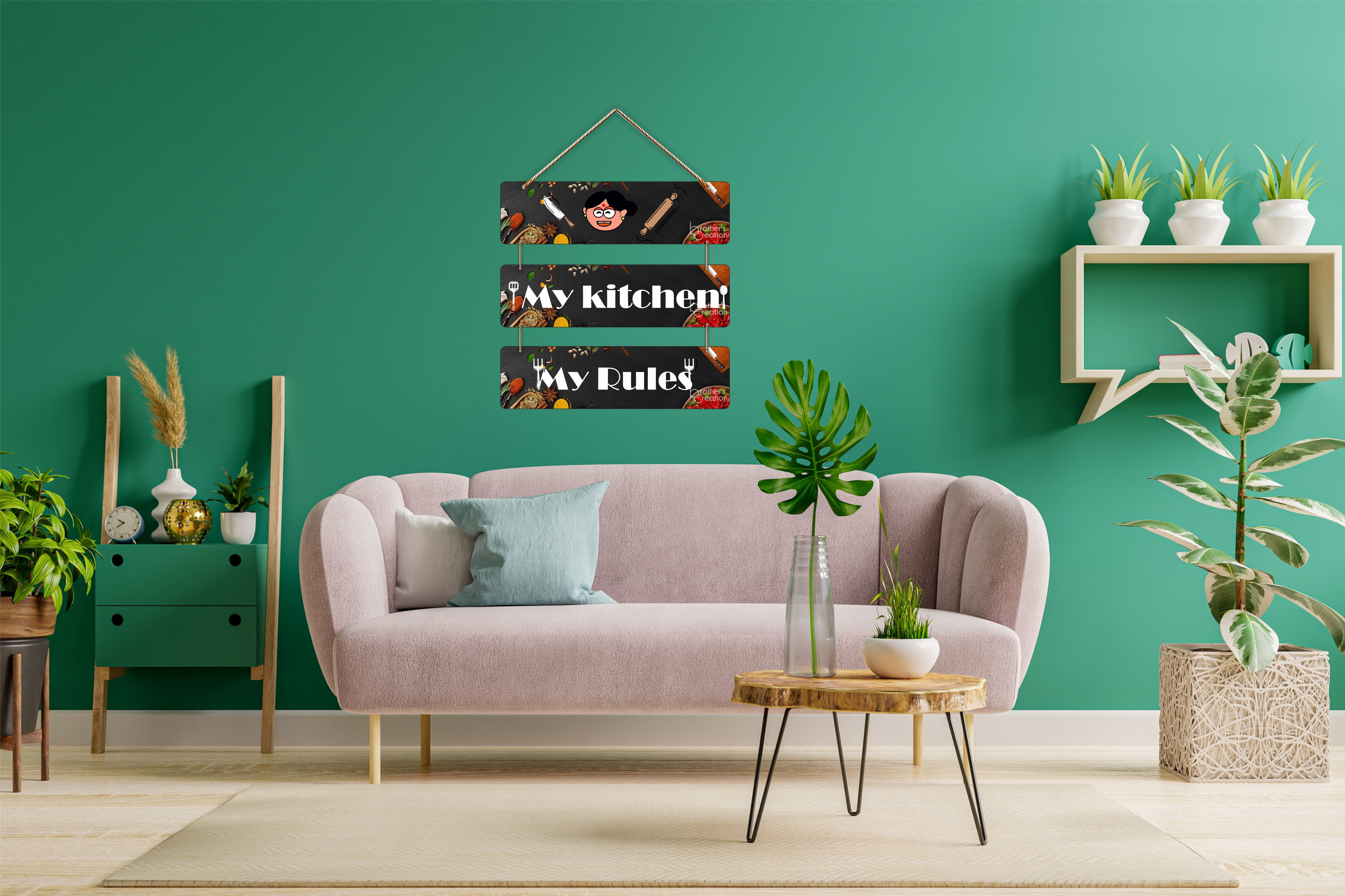 Moms Kitchen Wooden wall hanging for Home and kitchen wall decoration Hanging