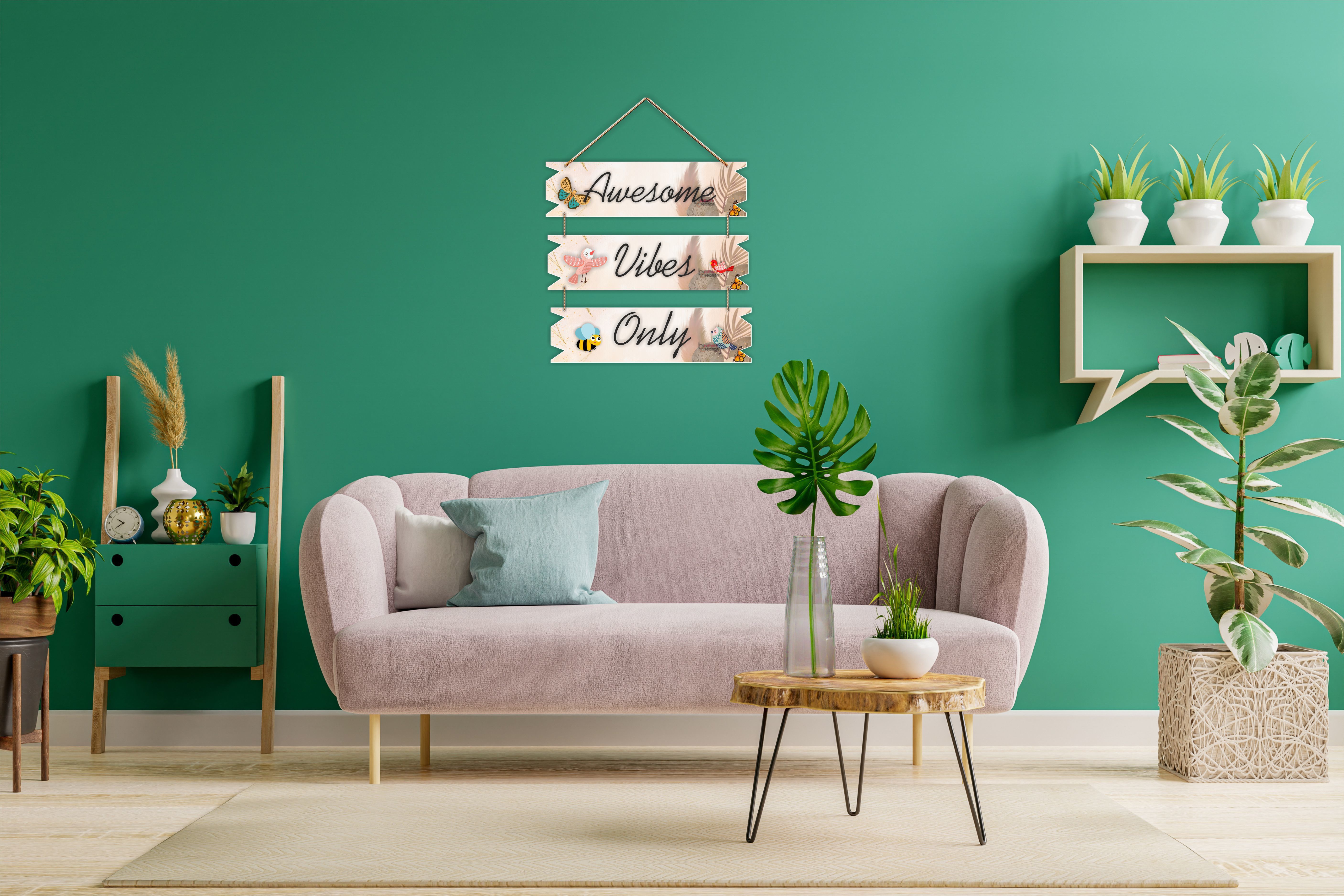 Awesome vibes Only Wooden Wall hanging for home/livingroom/office gift