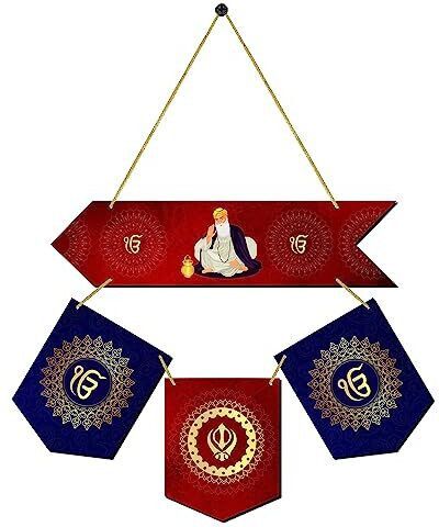 Waheguru Wall Hanging Wooden Art Decoration item for Living Room, Bedroom, Home