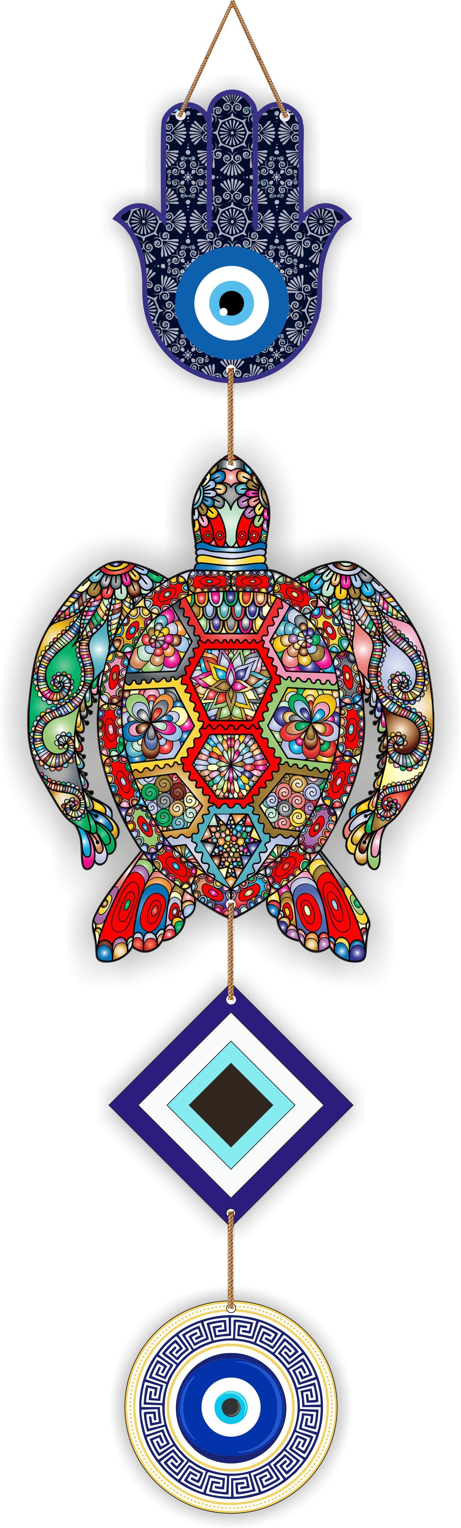 Wooden Tortoise Evil Eye Wall Hanging for Wall Decor | Home Decor Items