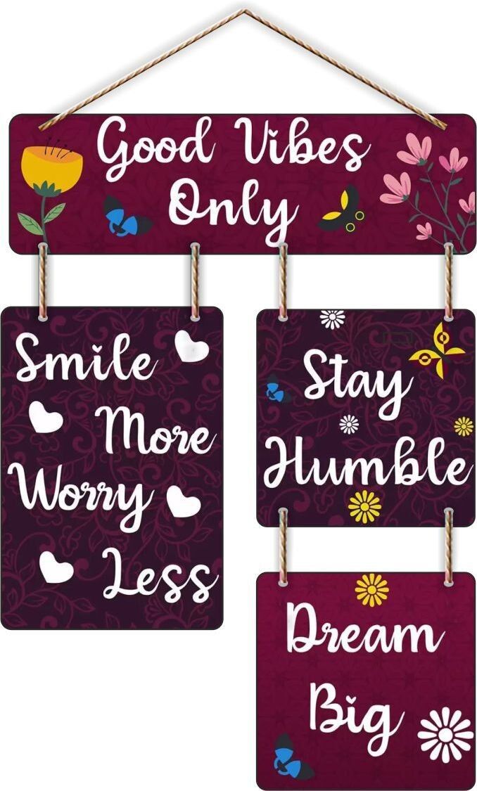Good Vibes Only Decorative Wooden Wall Hanging for Home Decor Accessory