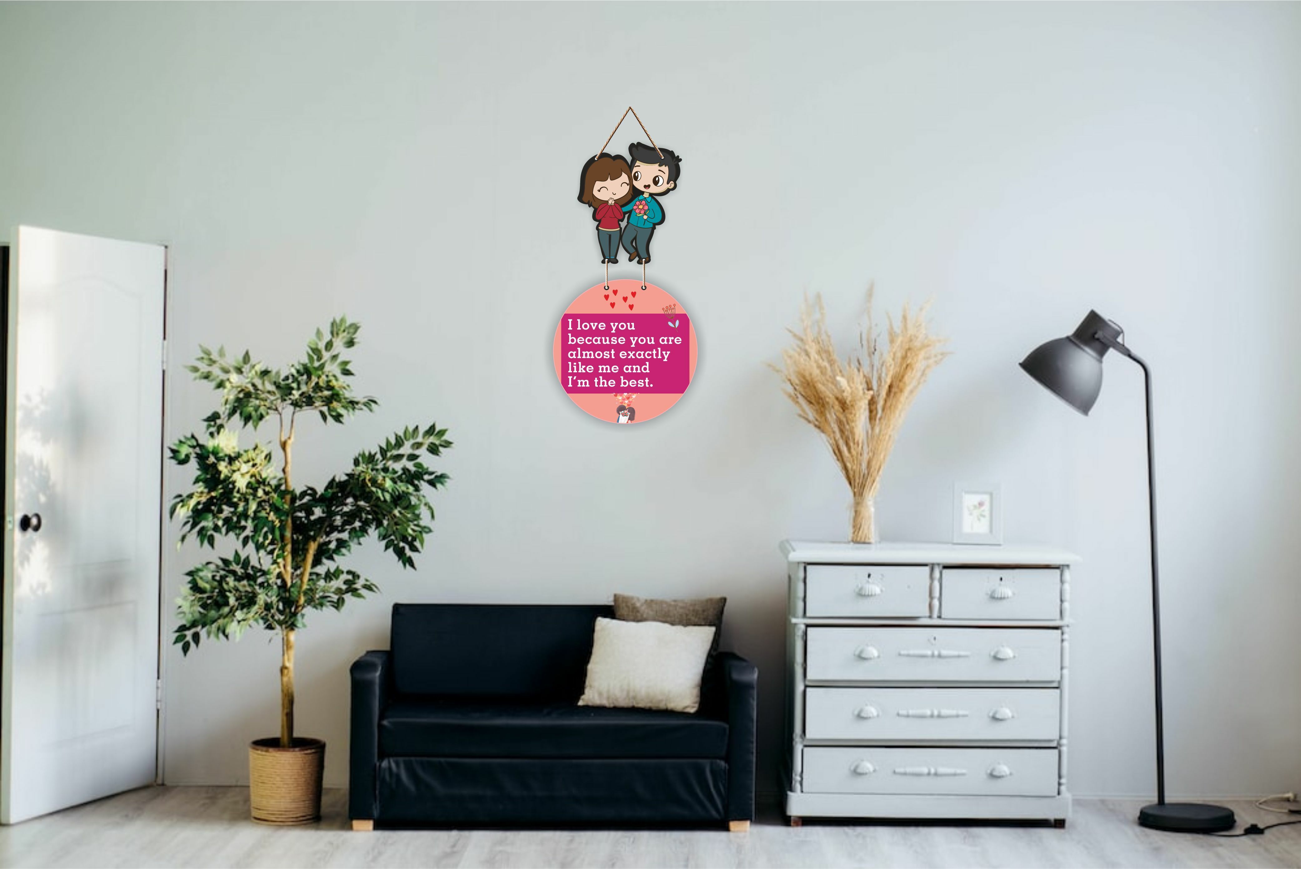 Love couple MDF wall Hanging gifts Wooden hanging for Home