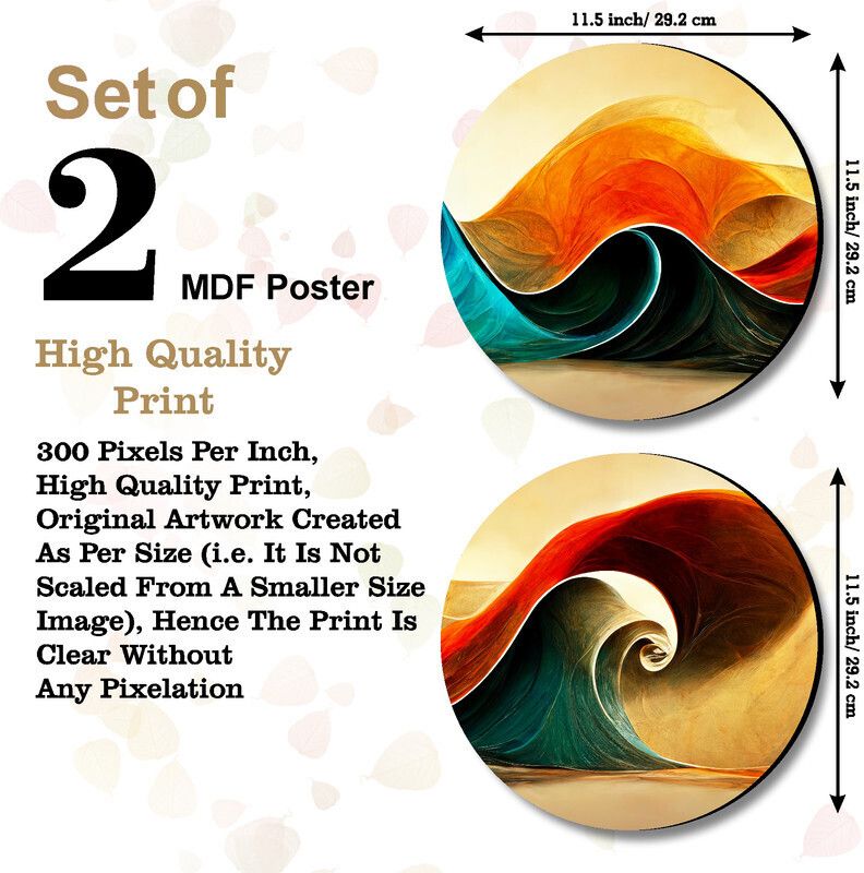 Round Shaped Modern Art MDF Wall Painting for Living Room,Office And Bedroom