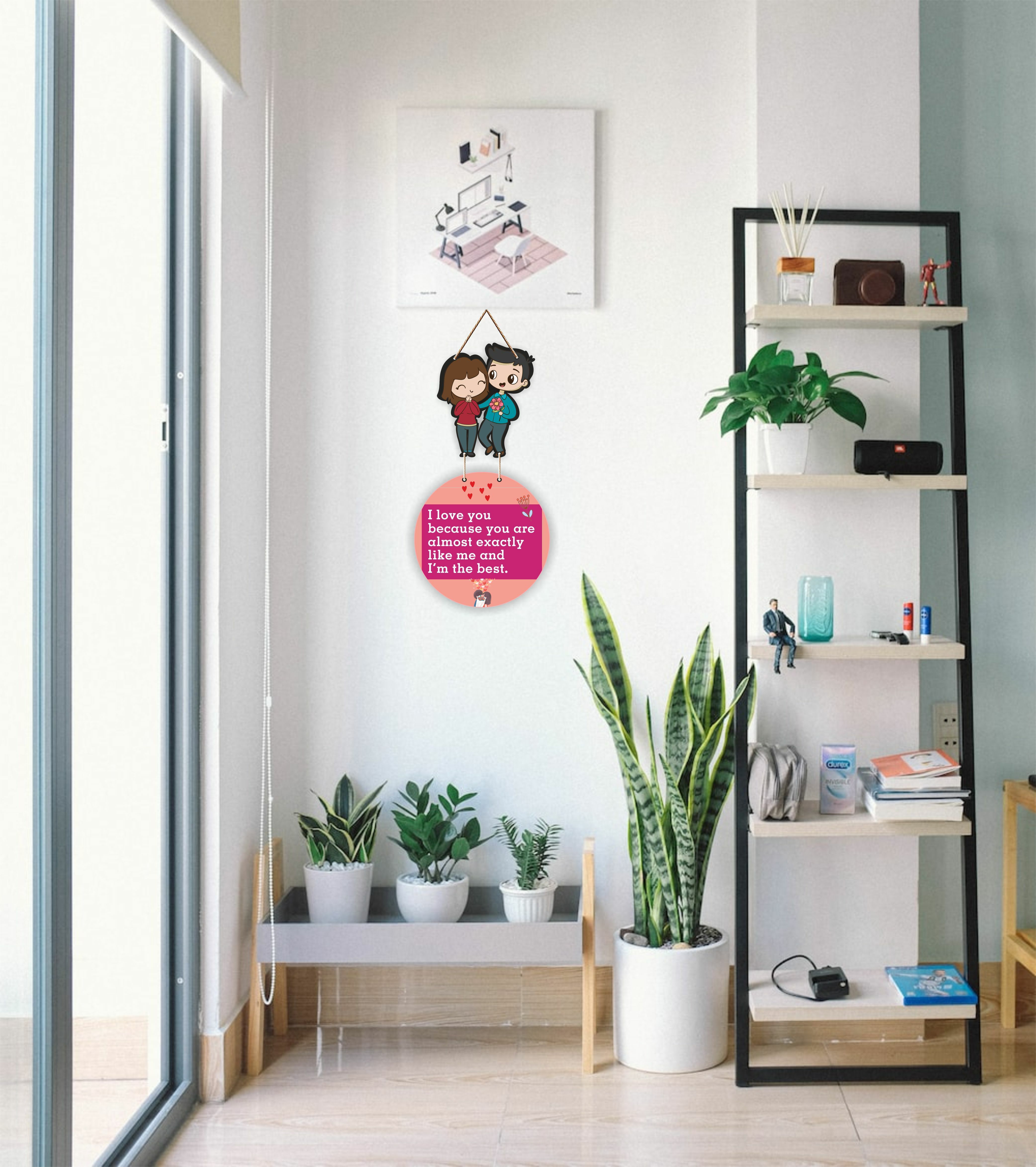 Love couple MDF wall Hanging gifts Wooden hanging for Home