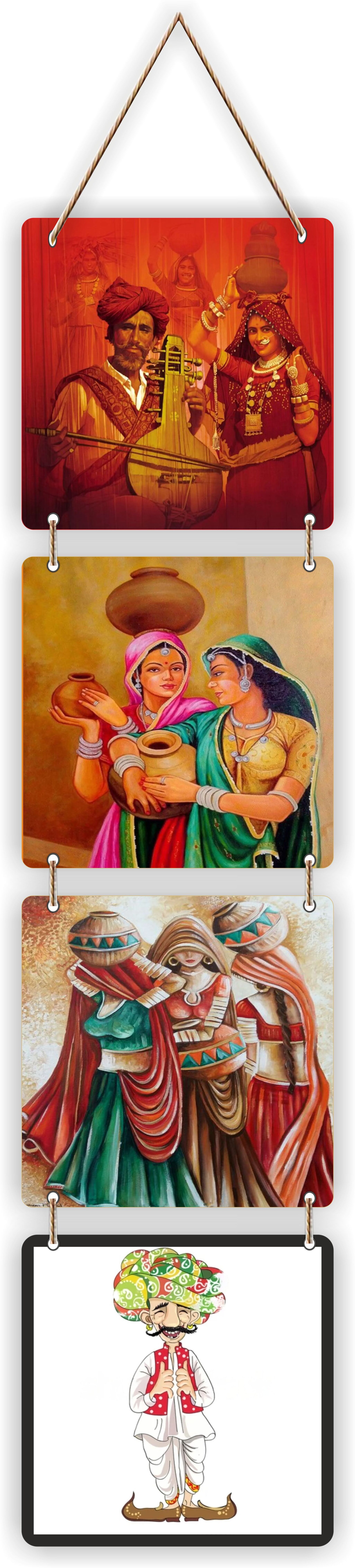 Rajasthani Cultural Wooden Wall Hanger for Home