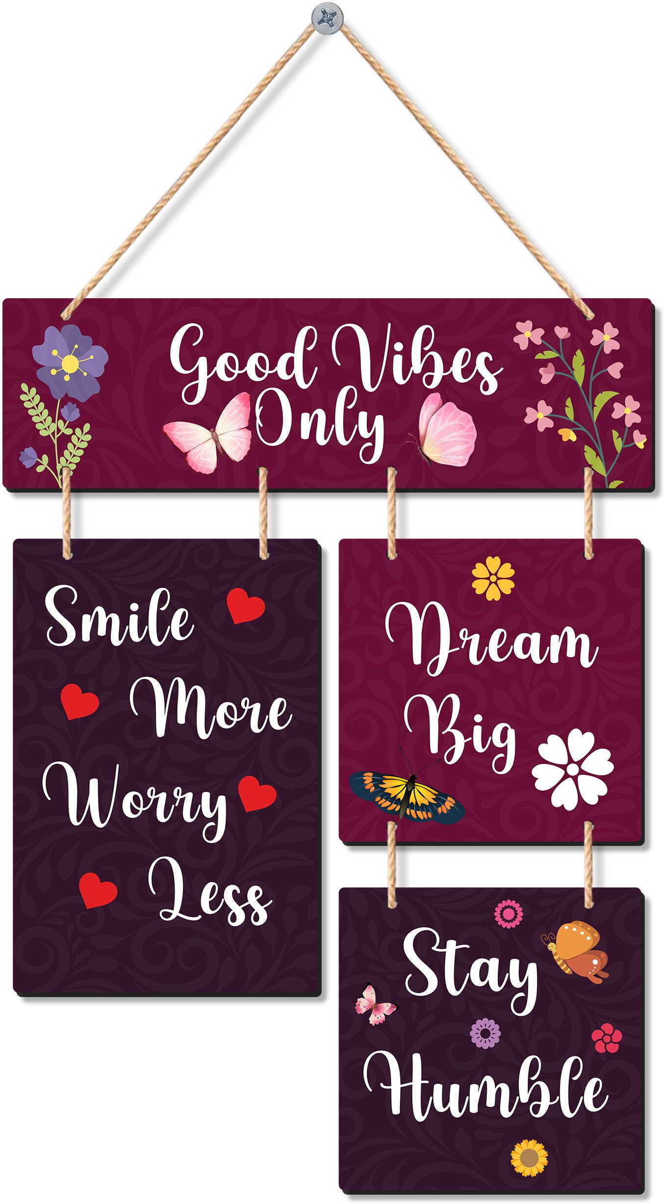Good Vibes Only Wall Hanging Wooden Art Decoration item for Living Room